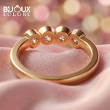 Bezel Set Diamond Bar Ring with Sleek Gold Finish - Bijoux Eclore
