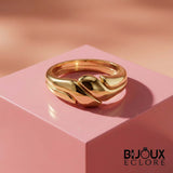 Elegant Gold Open Band Ring for Women with Abstract Fluid Design Modern Minimalist Fashion - Bijoux Eclore