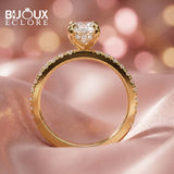 Palais Lumière Oval Diamond Engagement Ring with Delicate Diamond-Accented Shank - Bijoux Eclore