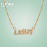 Custom Lunny Bubble Letter Diamond Pendant Necklace - Bijoux Eclore