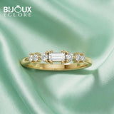 Mixed Cut Diamond Ring with Rectangular Center Stone - Bijoux Eclore