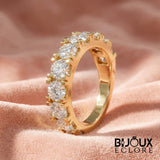 Elegant Gold Diamond Wedding Band with Graduated Round Stones and Contemporary Half Eternity Design - Bijoux Eclore