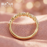 Palais Lumière Alternating Marquise Diamond Band with High-Polish Gold Elegance - Bijoux Eclore