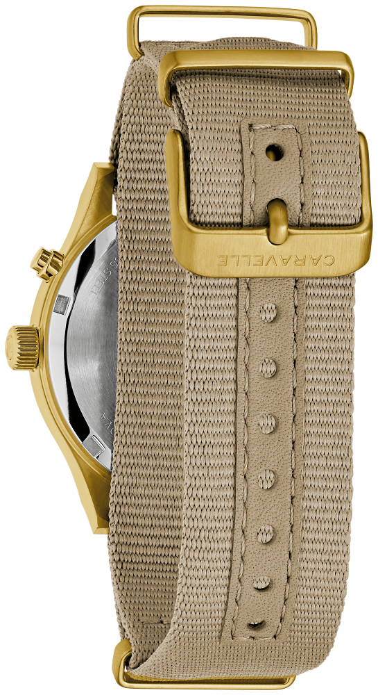 Caravelle by Bulova Men’s Field Lite Up Taupe Dial Nylon Strap Watch 44C113 - Bijoux Eclore