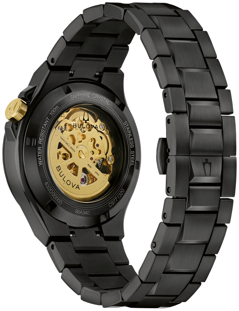 Bulova Maquina Automatic Translucent Black 98A340 - Bijoux Eclore