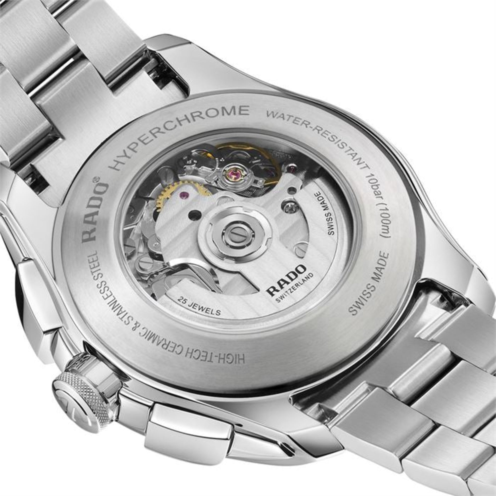 Rado R32042013 HyperChrome Automatic Chronograph Watch 44mm with White Dial - Bijoux Eclore