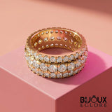 Luxury Gold Wide Diamond Eternity Band for Women with Multi Row Round and Marquise Stone Design - Bijoux Eclore