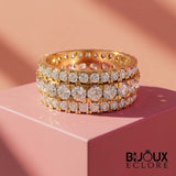 Luxury Gold Wide Diamond Eternity Band for Women with Multi Row Round and Marquise Stone Design - Bijoux Eclore