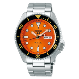 Seiko SRPL59K1J 5 Sports Automatic Orange Dial Stainless Steel Bracelet Men’s Watch - Bijoux Eclore