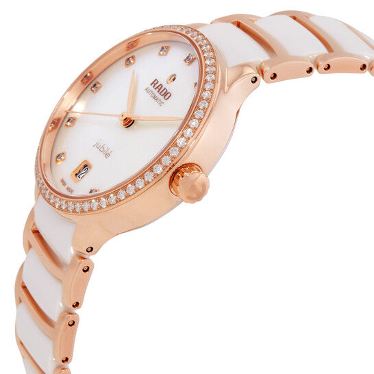 Rado  R30230902 Centrix Automatic Diamond White Mother of Pearl Dial Ladies Watch - Bijoux Eclore