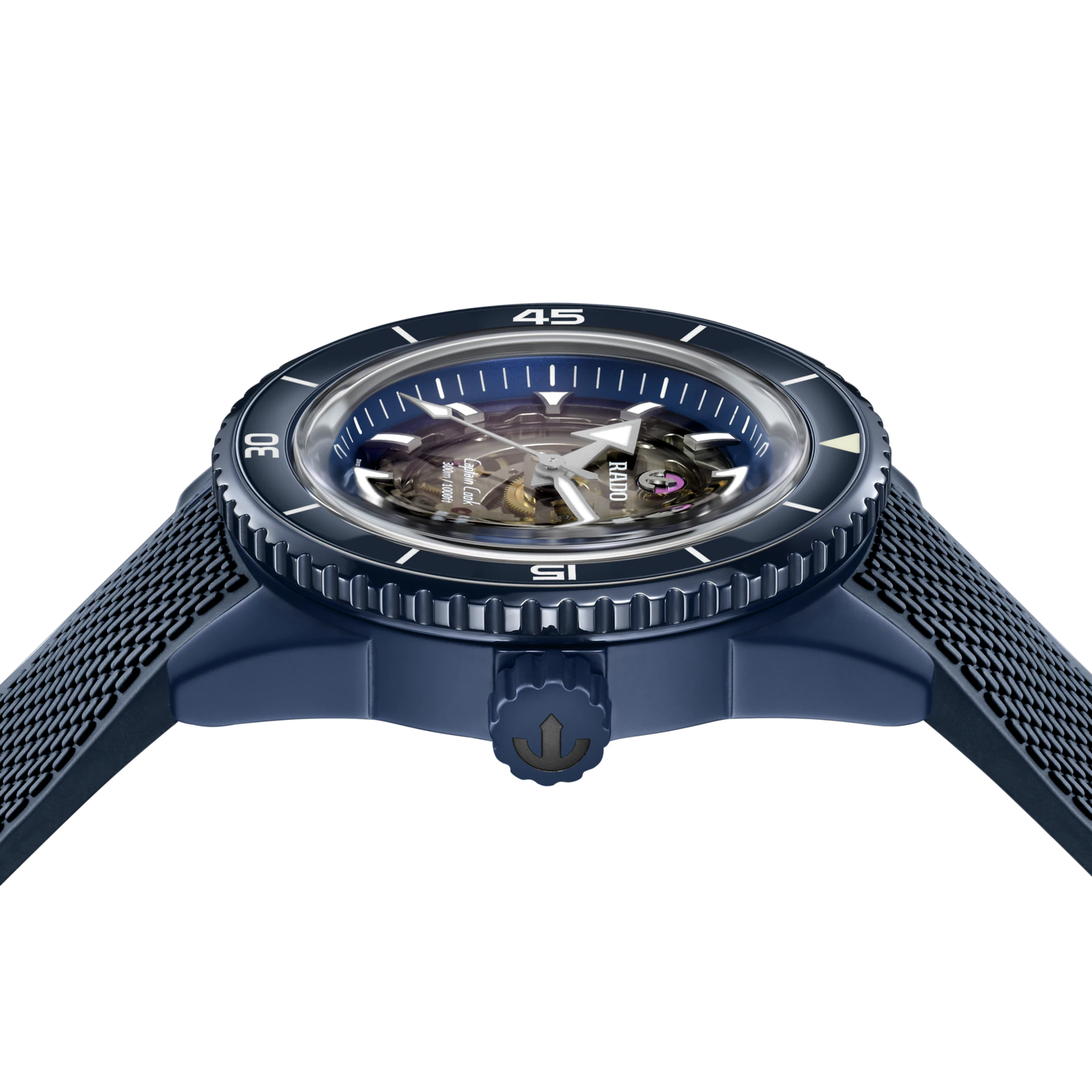 Rado Captain Cook High-Tech Ceramic Skeleton Blue Dial Navy Blue Strap R32153209