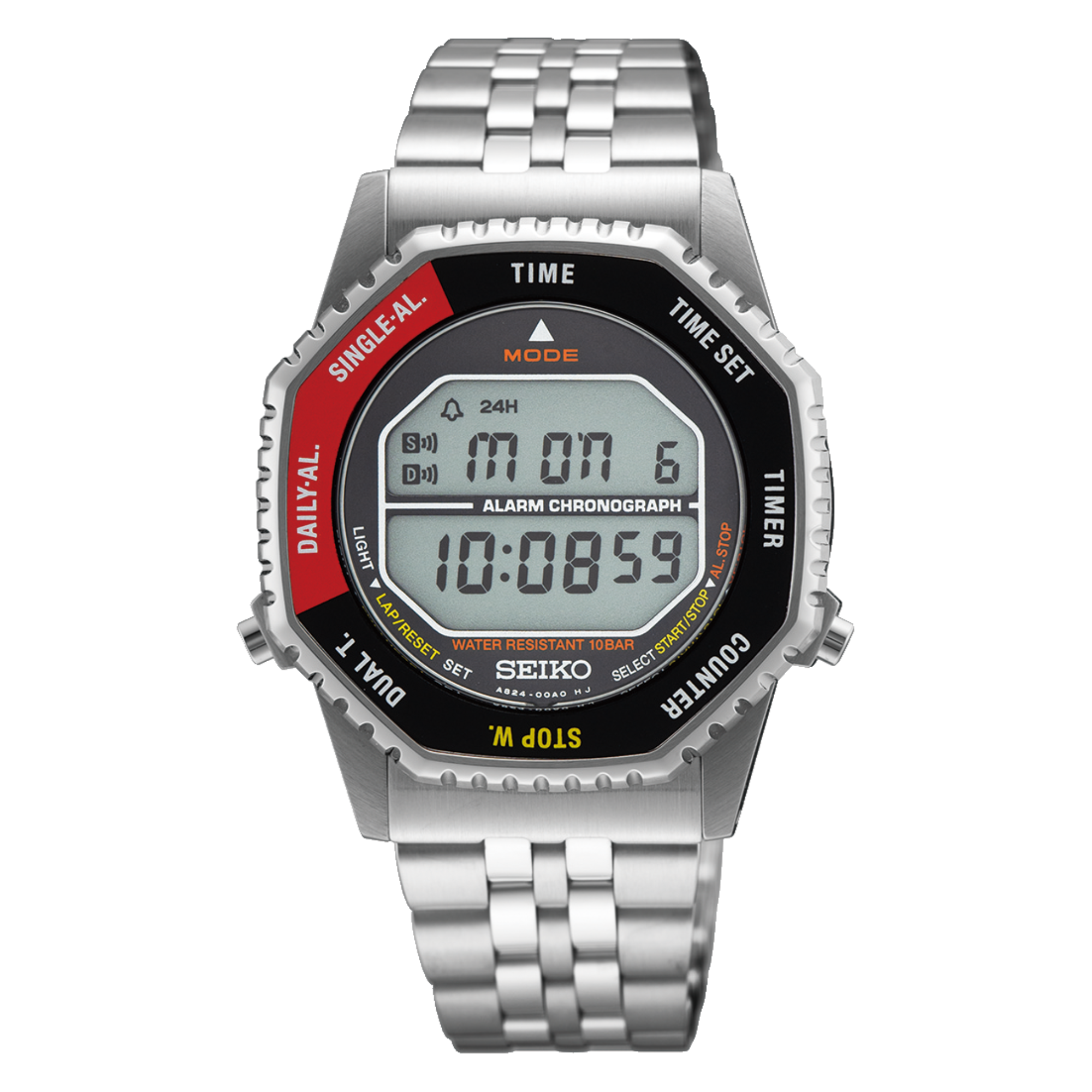 Seiko SMGG19P1 Men’s Digital Quartz Watch in Red & Black - Bijoux Eclore