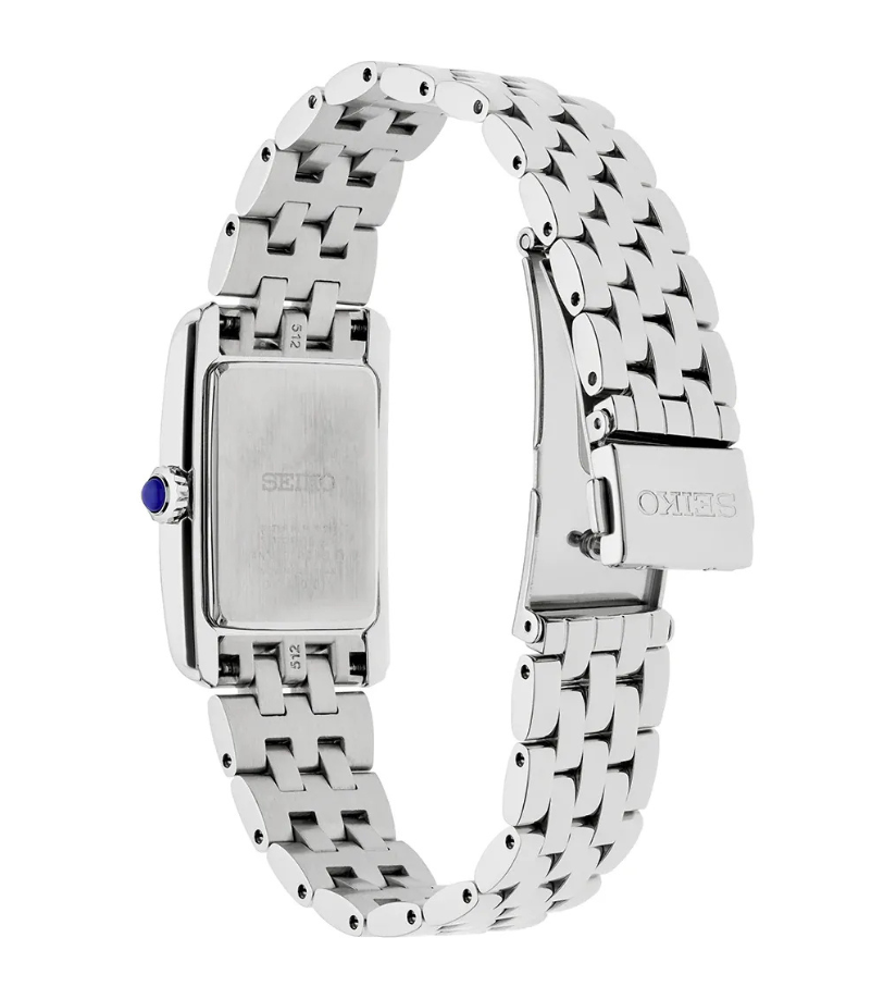 Seiko Women's Silver Quartz Rectangular Watch SWR091P1 - Bijoux Eclore