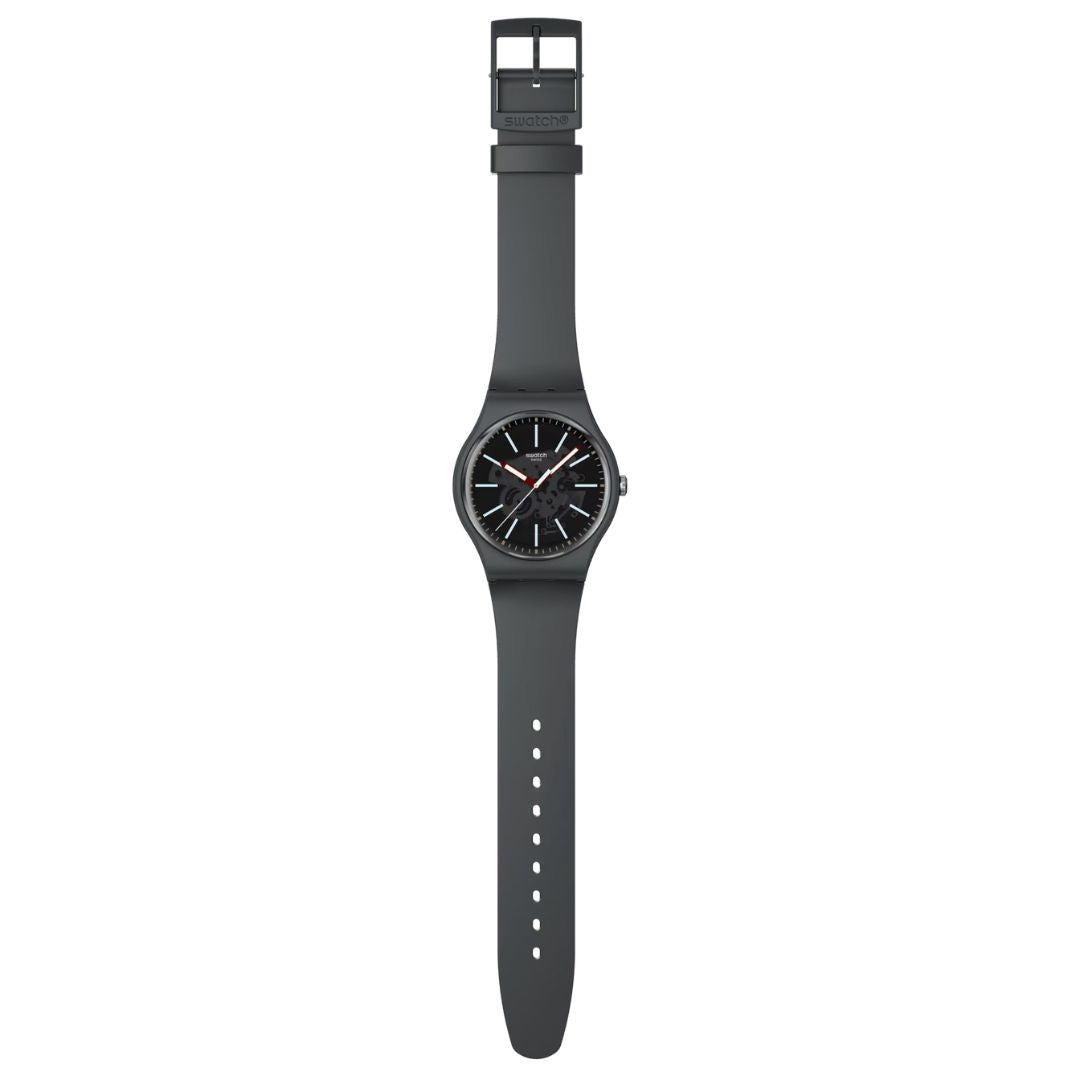 Swatch Coblestone Street Quartz Grey Dial Watch 41mm SO29A101