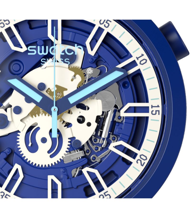 Swatch ISWATCH BLUE Silicone Big Bold Skeleton SB01N102