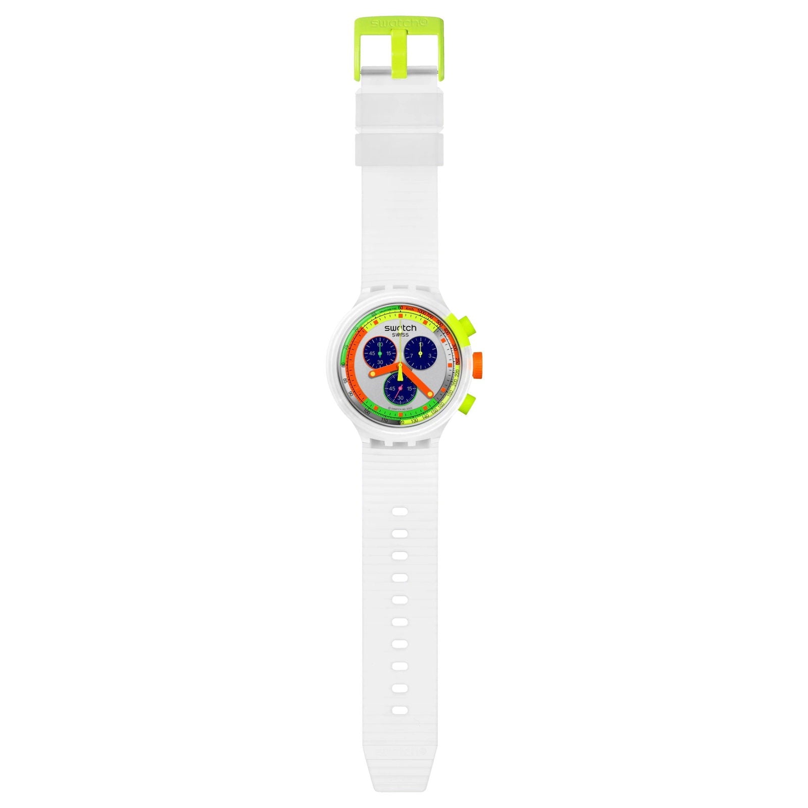 Swatch Neon Jelly Multicolour Dial Silicone Strap Chronograph Watch SB02K100