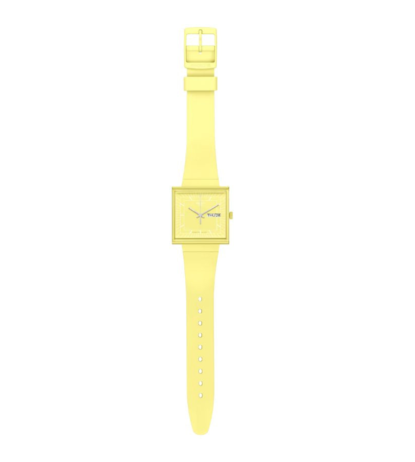 Swatch WHAT IF…LEMON? Yellow Dial Bioceramic Strap Unisex Watch SO34J700