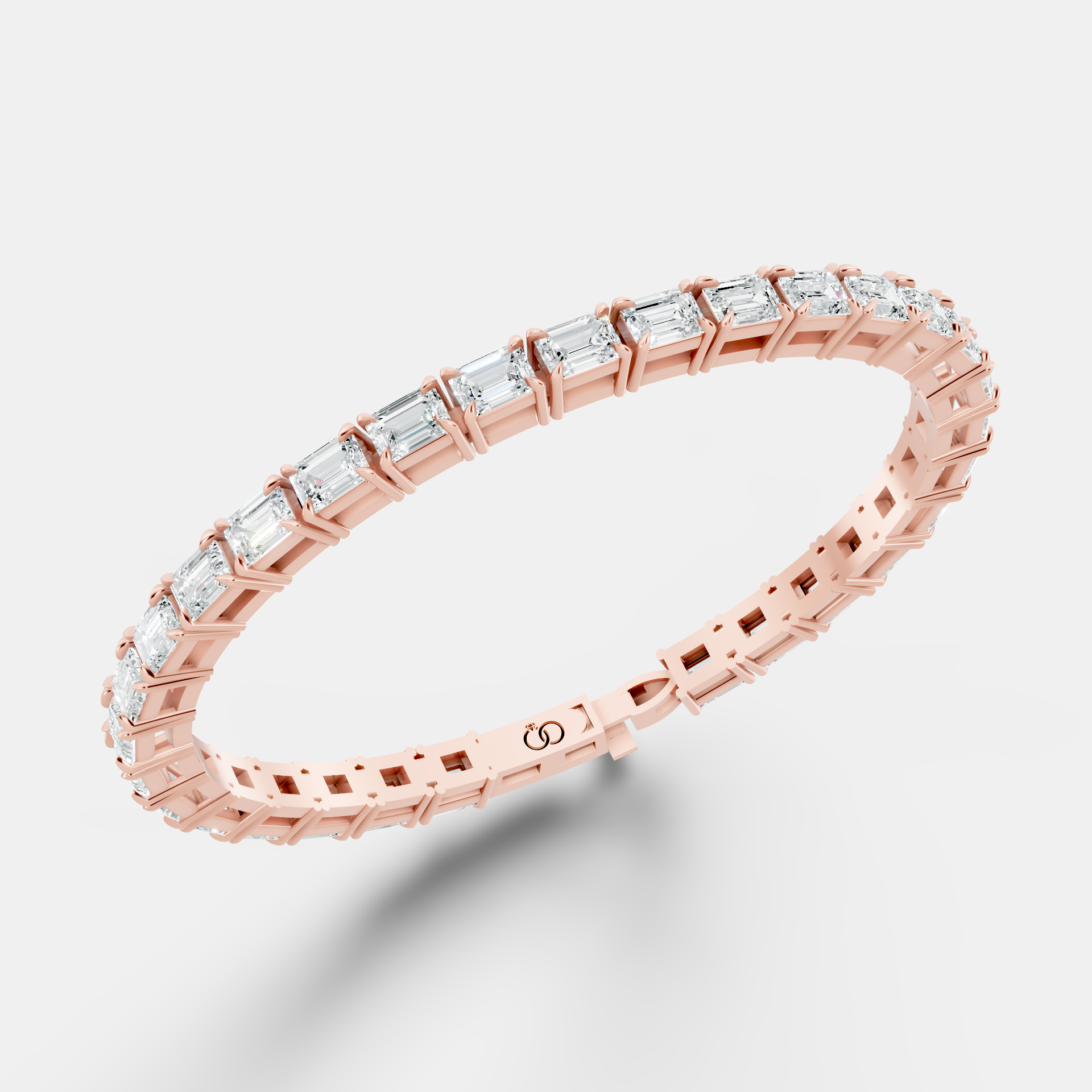 Exquisite Emerald-Cut Diamond Tennis Bracelet  Sophisticated Luxury Design Featuring Hand-Set Emerald Diamonds and Secure Clasp for Timeless Elegance - Bijoux Eclore