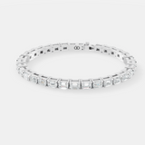 Exquisite Emerald-Cut Diamond Tennis Bracelet  Sophisticated Luxury Design Featuring Hand-Set Emerald Diamonds and Secure Clasp for Timeless Elegance - Bijoux Eclore