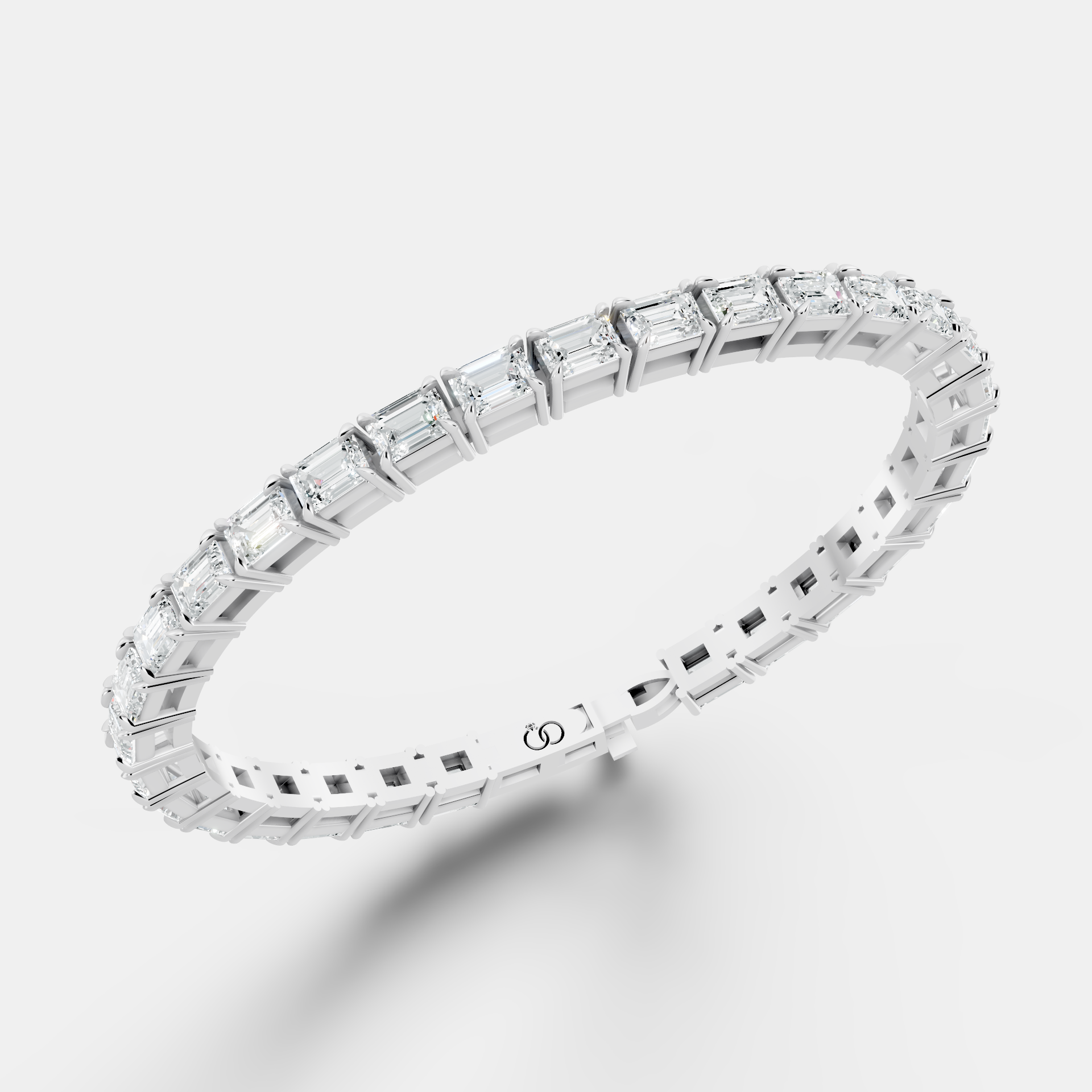Exquisite Emerald-Cut Diamond Tennis Bracelet  Sophisticated Luxury Design Featuring Hand-Set Emerald Diamonds and Secure Clasp for Timeless Elegance - Bijoux Eclore