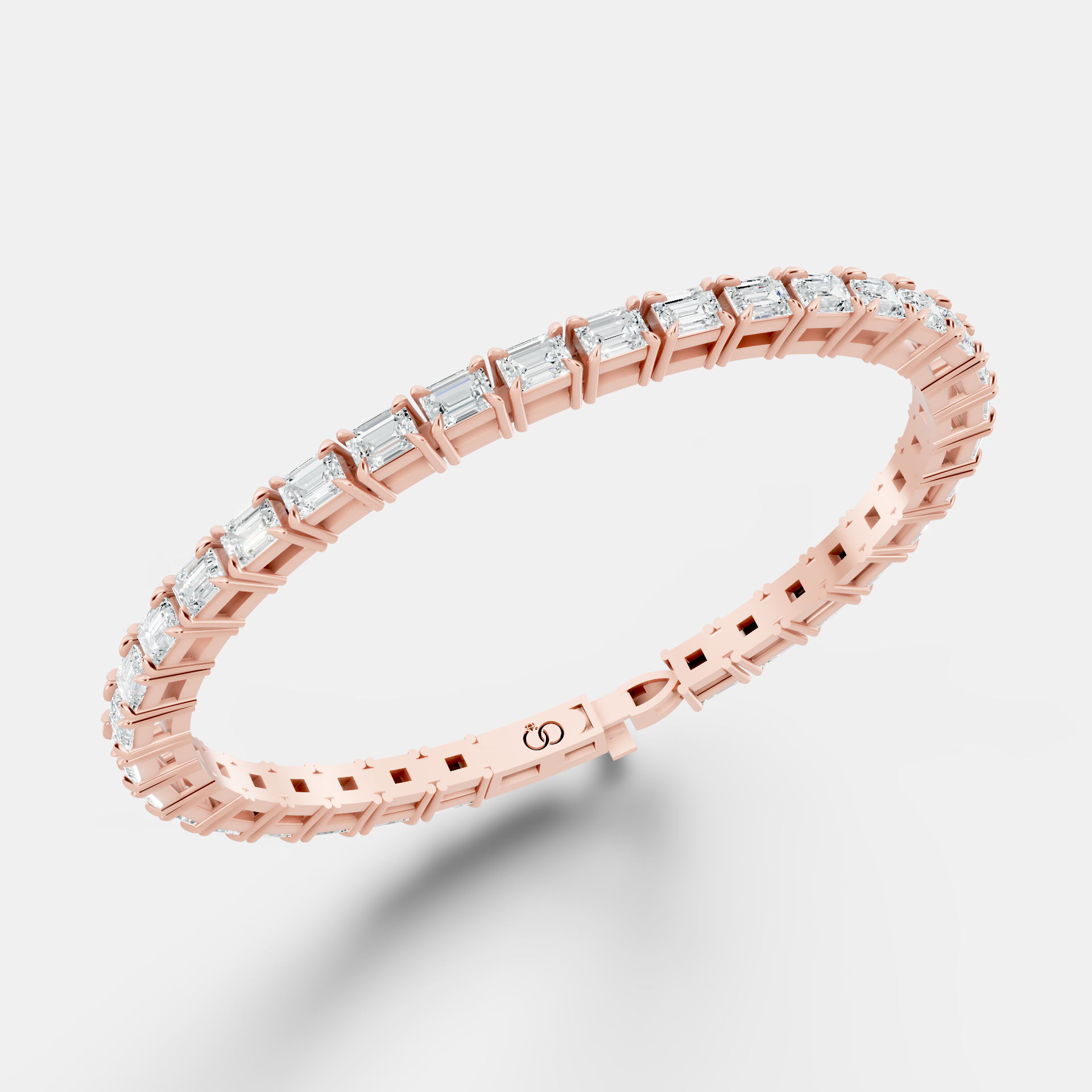 Emerald-Cut Diamond Tennis Bracelet Featuring a Continuous Line of Radiant, Precision-Set Stones with Secure Box Clas - Bijoux Eclore