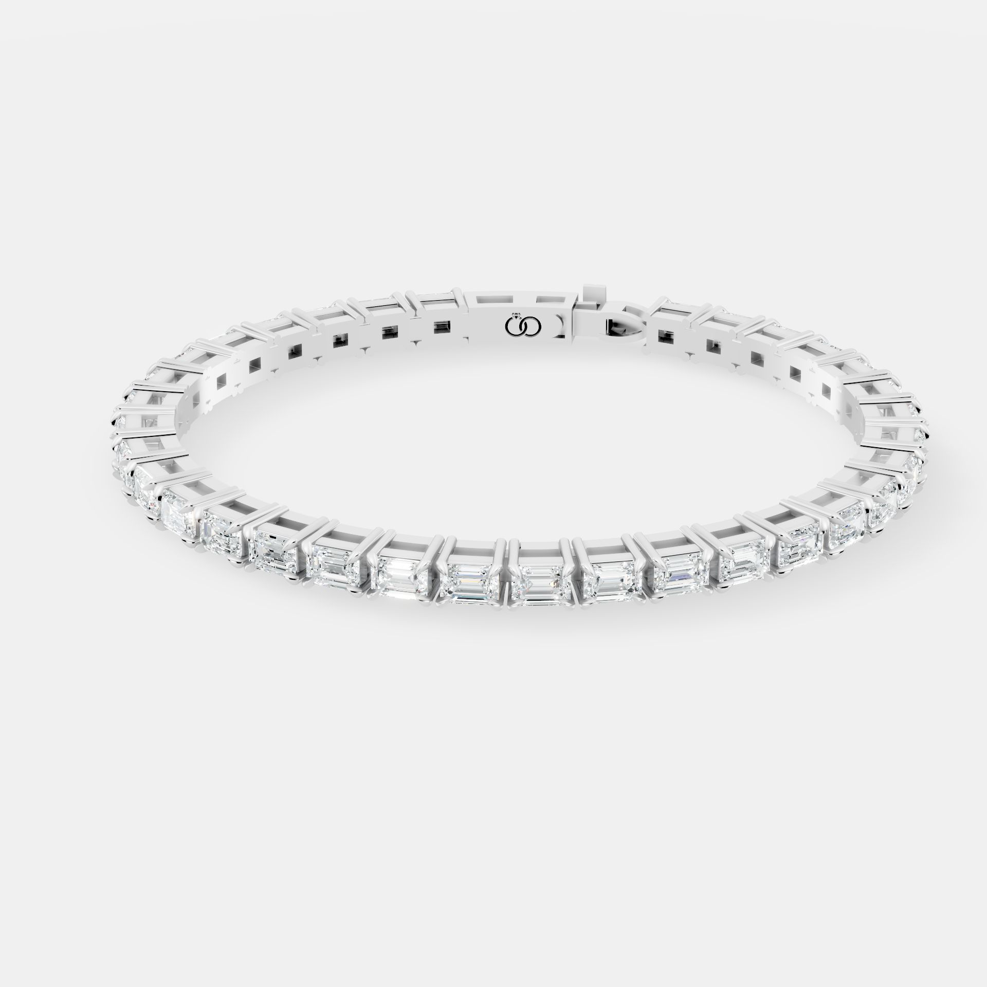 Emerald-Cut Diamond Tennis Bracelet Featuring a Continuous Line of Radiant, Precision-Set Stones with Secure Box Clas - Bijoux Eclore