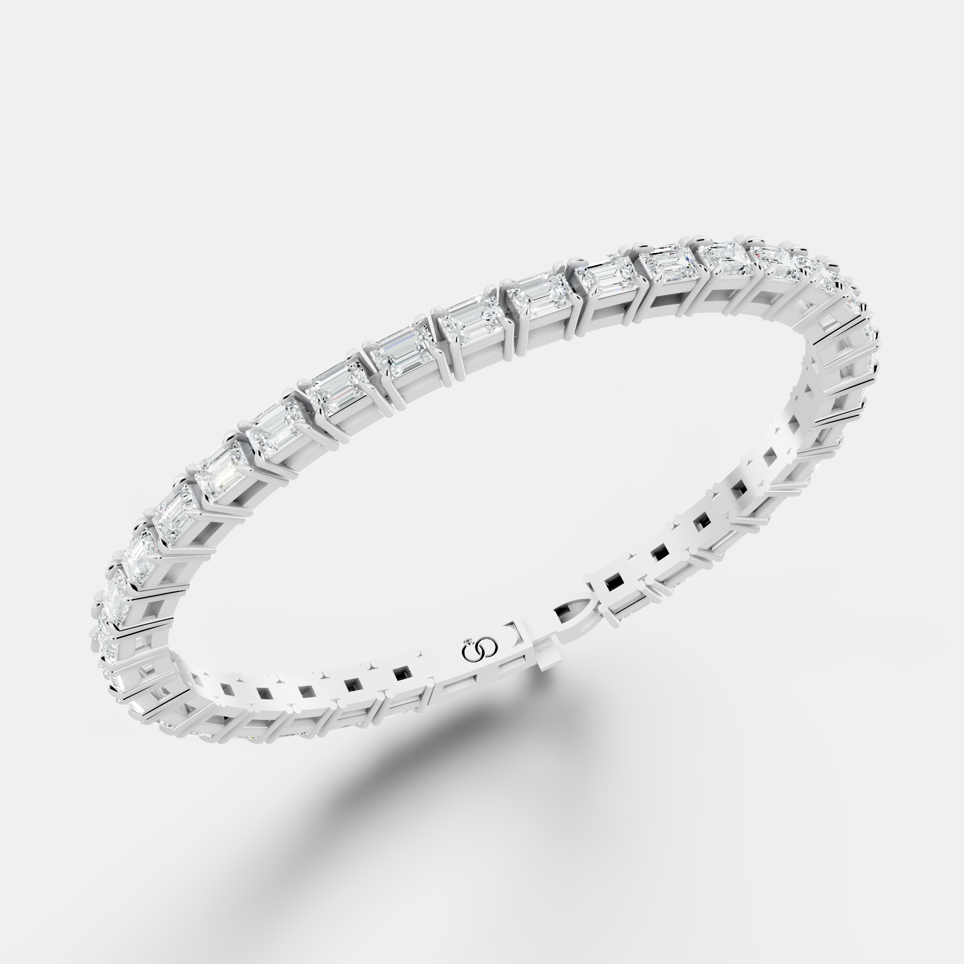 Emerald-Cut Diamond Tennis Bracelet Featuring a Continuous Line of Radiant, Precision-Set Stones with Secure Box Clas - Bijoux Eclore