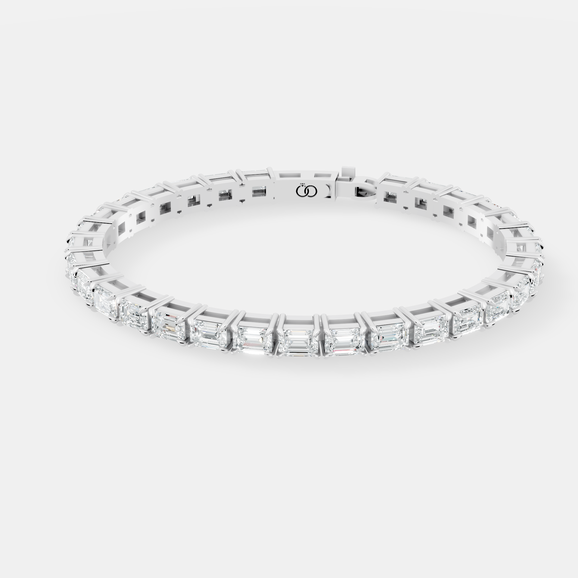 Elegant Tennis Bracelet with Emerald-Cut Diamonds,  Setting for a Timeless Luxury Look - Bijoux Eclore