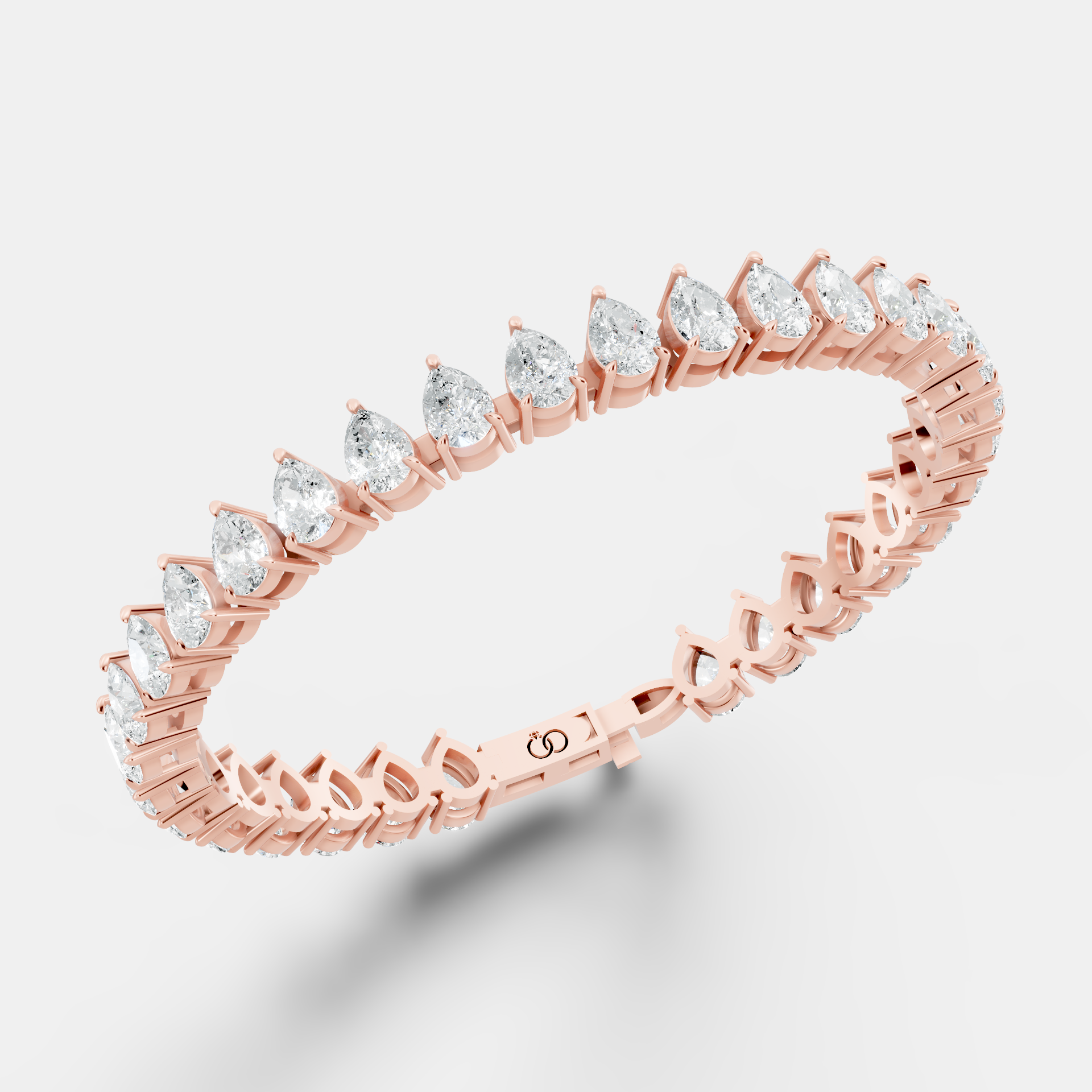 Elegant Tennis Bracelet with Sparkling Pear-Shaped Diamonds, Timeless Luxury Jewelry Piece for Special Occasions - Bijoux Eclore