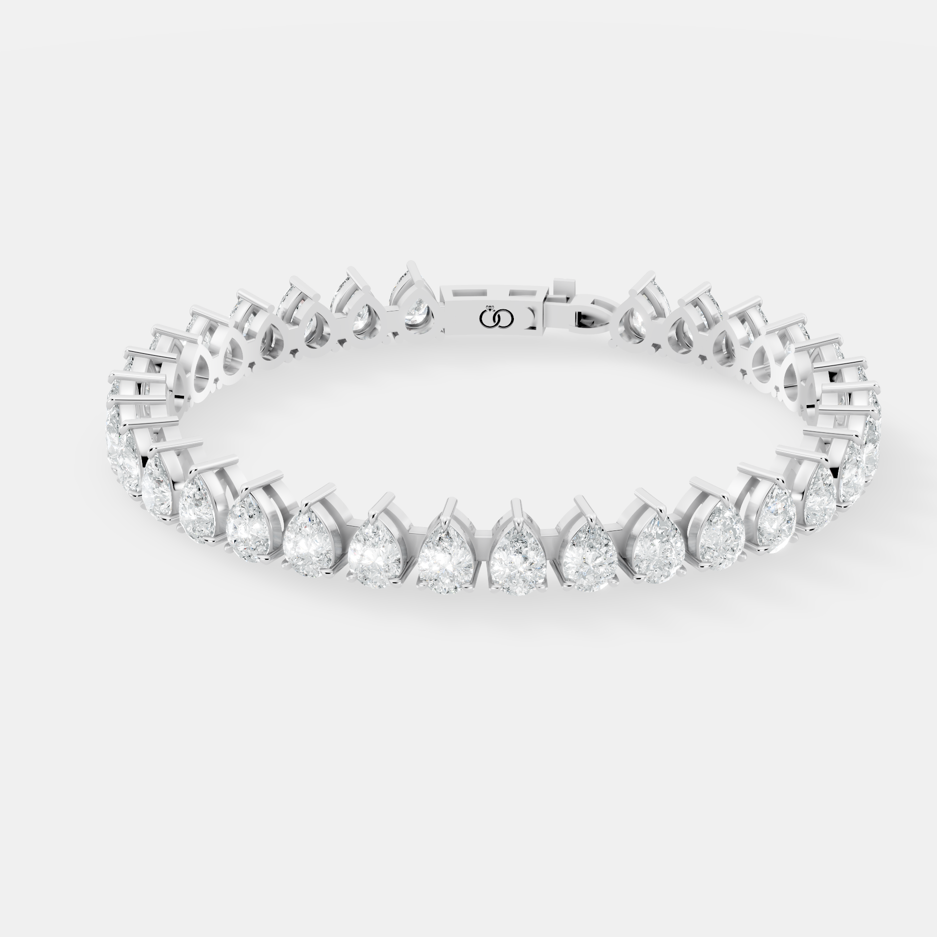 Elegant Tennis Bracelet with Sparkling Pear-Shaped Diamonds, Timeless Luxury Jewelry Piece for Special Occasions - Bijoux Eclore