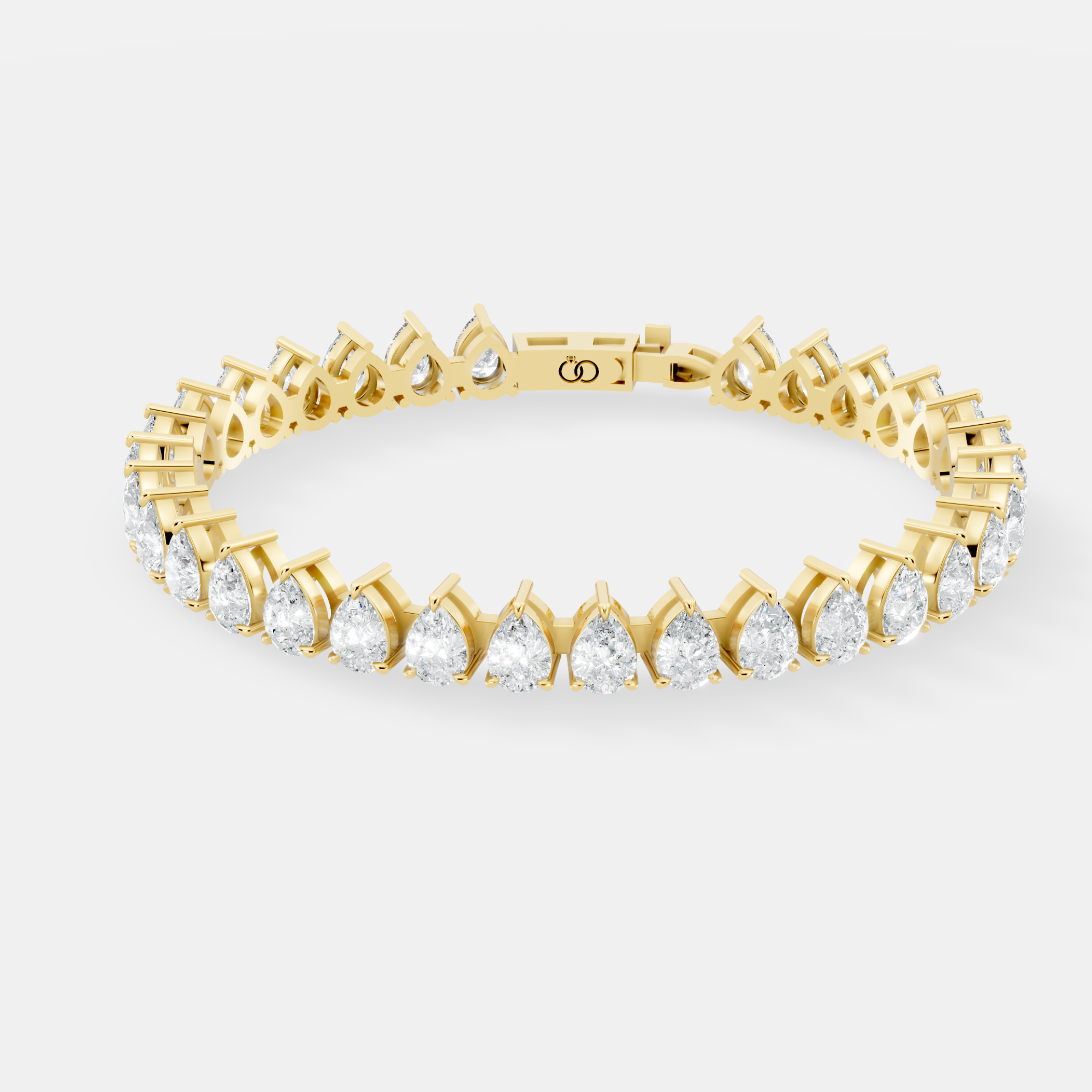 Elegant Tennis Bracelet with Sparkling Pear-Shaped Diamonds, Timeless Luxury Jewelry Piece for Special Occasions - Bijoux Eclore