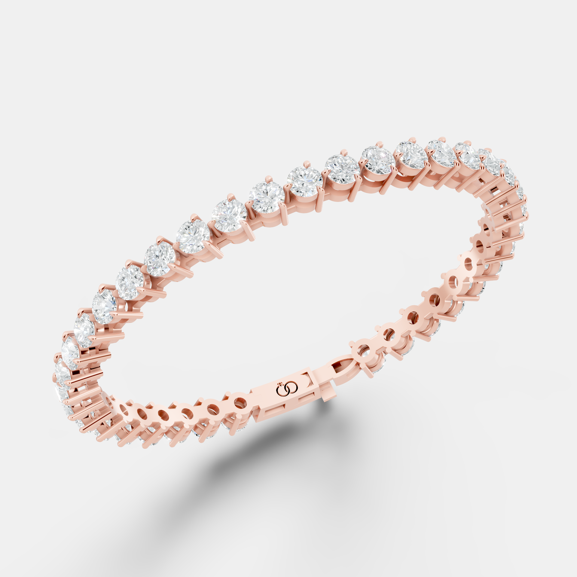 Elegant Round Brilliant-Cut Diamond Tennis Bracelet Featuring Classic Four-Prong Settings and Secure Box Clasp for Timeless Luxury and Sophisticated Shine - Bijoux Eclore