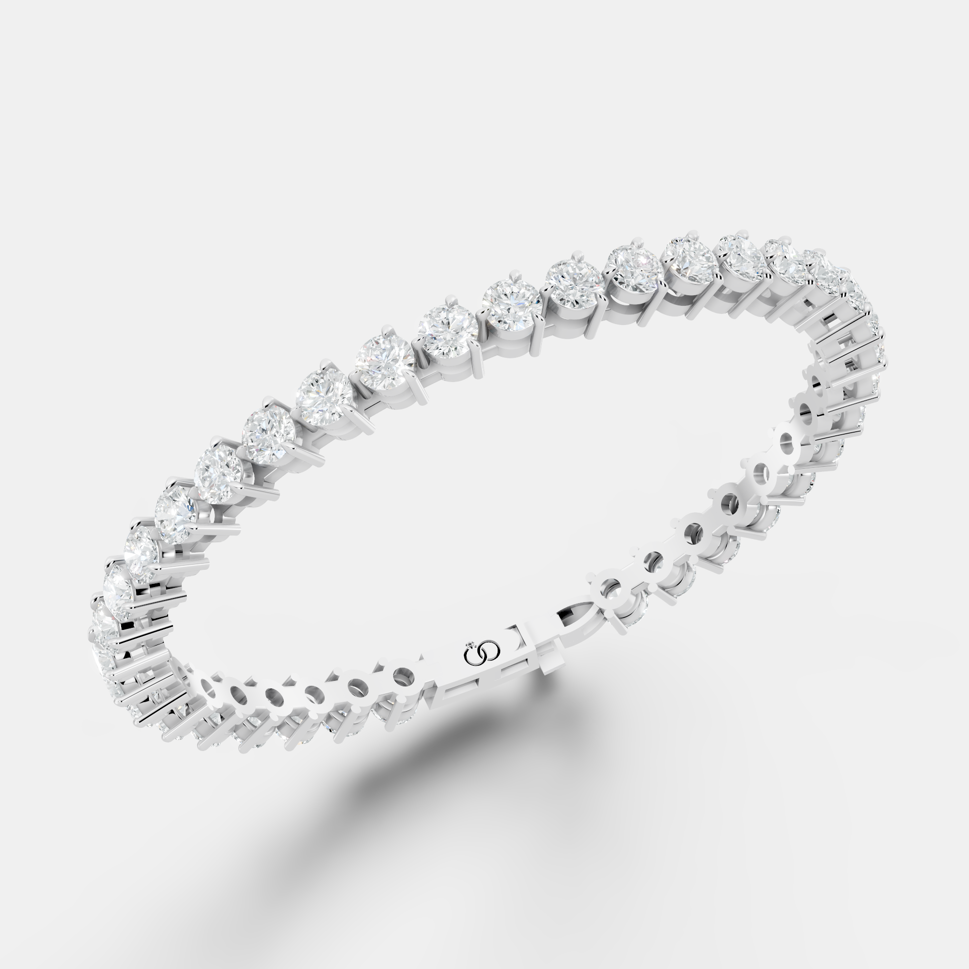 Elegant Round Brilliant-Cut Diamond Tennis Bracelet Featuring Classic Four-Prong Settings and Secure Box Clasp for Timeless Luxury and Sophisticated Shine - Bijoux Eclore