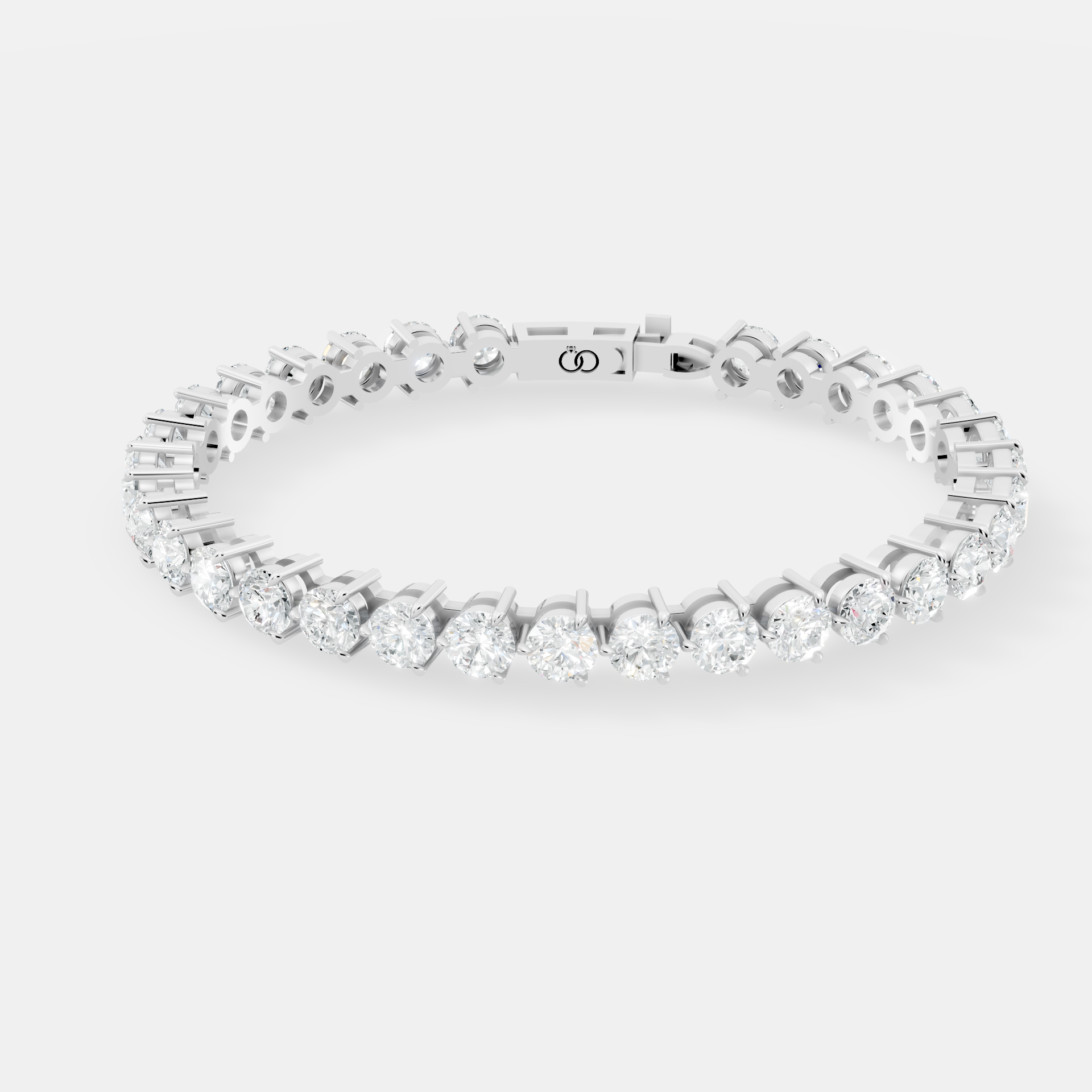Elegant Gold Tennis Bracelet with Round Cut Diamonds 32 Stones - Bijoux Eclore