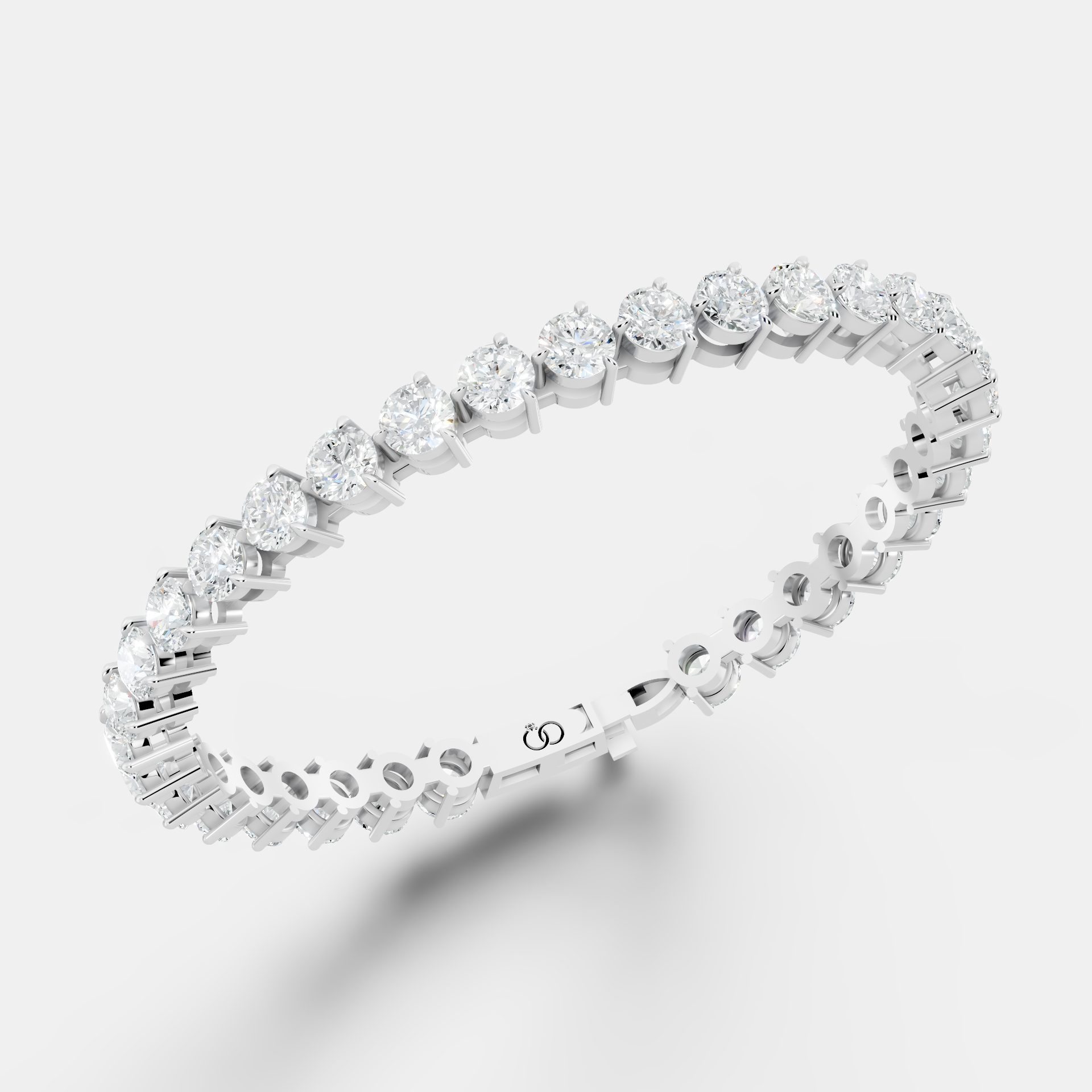 Elegant Gold Tennis Bracelet with Round Cut Diamonds 32 Stones - Bijoux Eclore