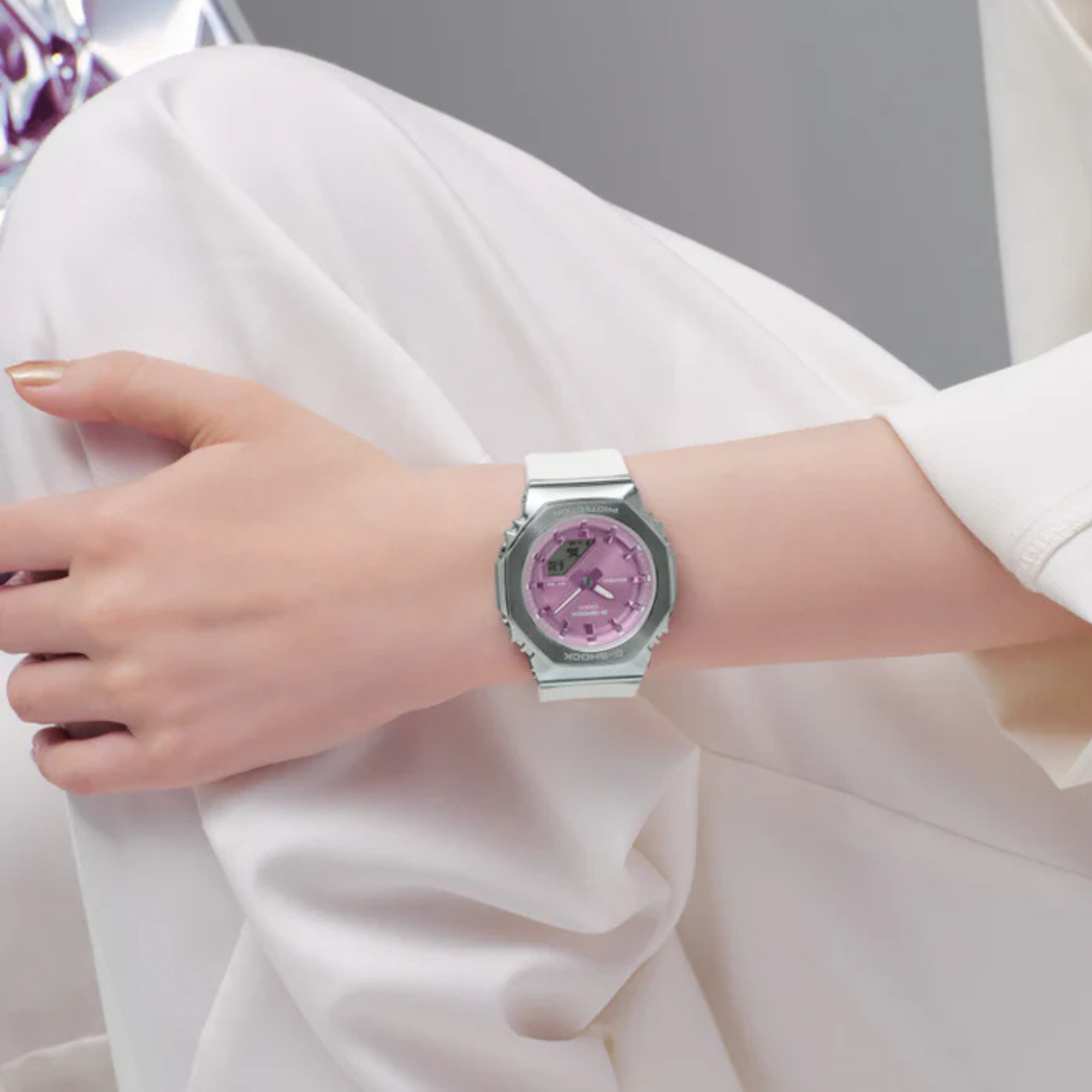 G-Shock Casio Analog-Digital Beige Dial Watch 46mm - GMS2110-7A6 - Bijoux Eclore