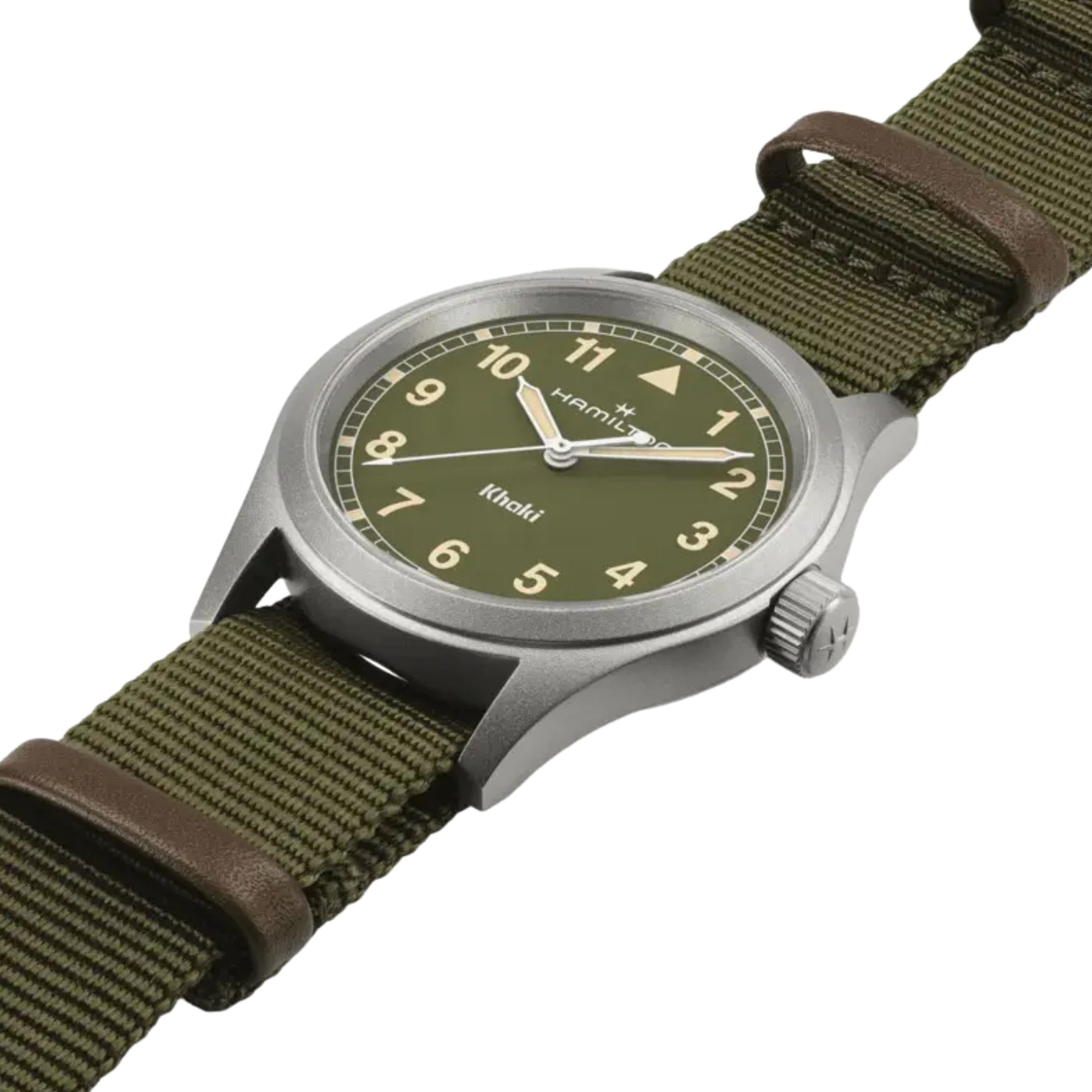 Hamilton Khaki Field Quartz 38 Stainless Steel / Green  - H69401960 - Bijoux Eclore
