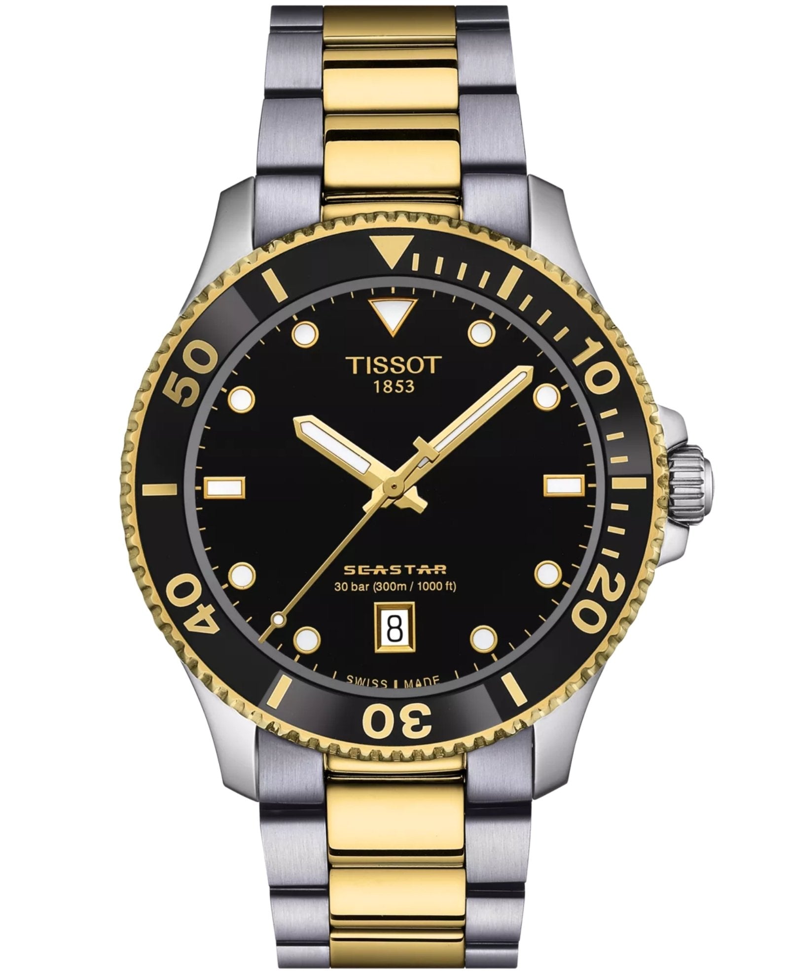 Tissot Seastar 1000 Black Dial Stainless Steel Bracelet Watch T120.410.22.051.00 - Bijoux Eclore