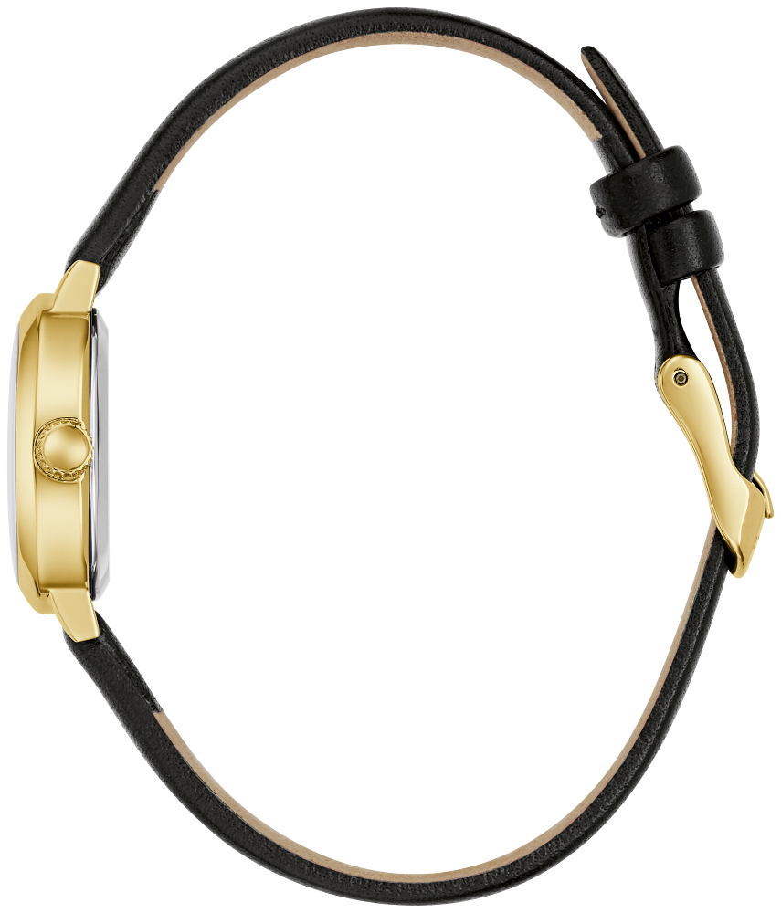 Caravelle by Bulova Ladies Classic Quartz Gold-Tone Stainless Steel White Dial Leather Strap Watch 44L269 - Bijoux Eclore