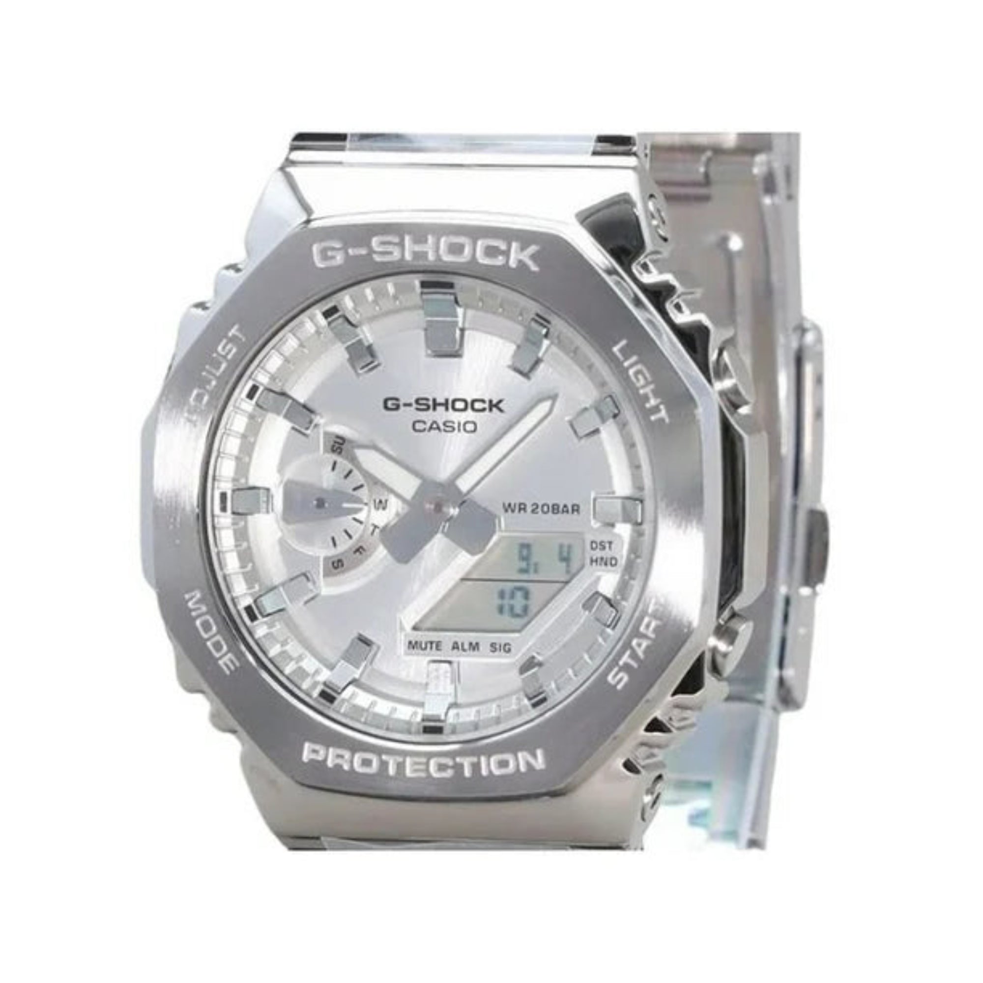 CasioGM2110D-7A  G-Shock G-STEEL Analog-Digital Silver Dial Steel Men's Watch - Bijoux Eclore