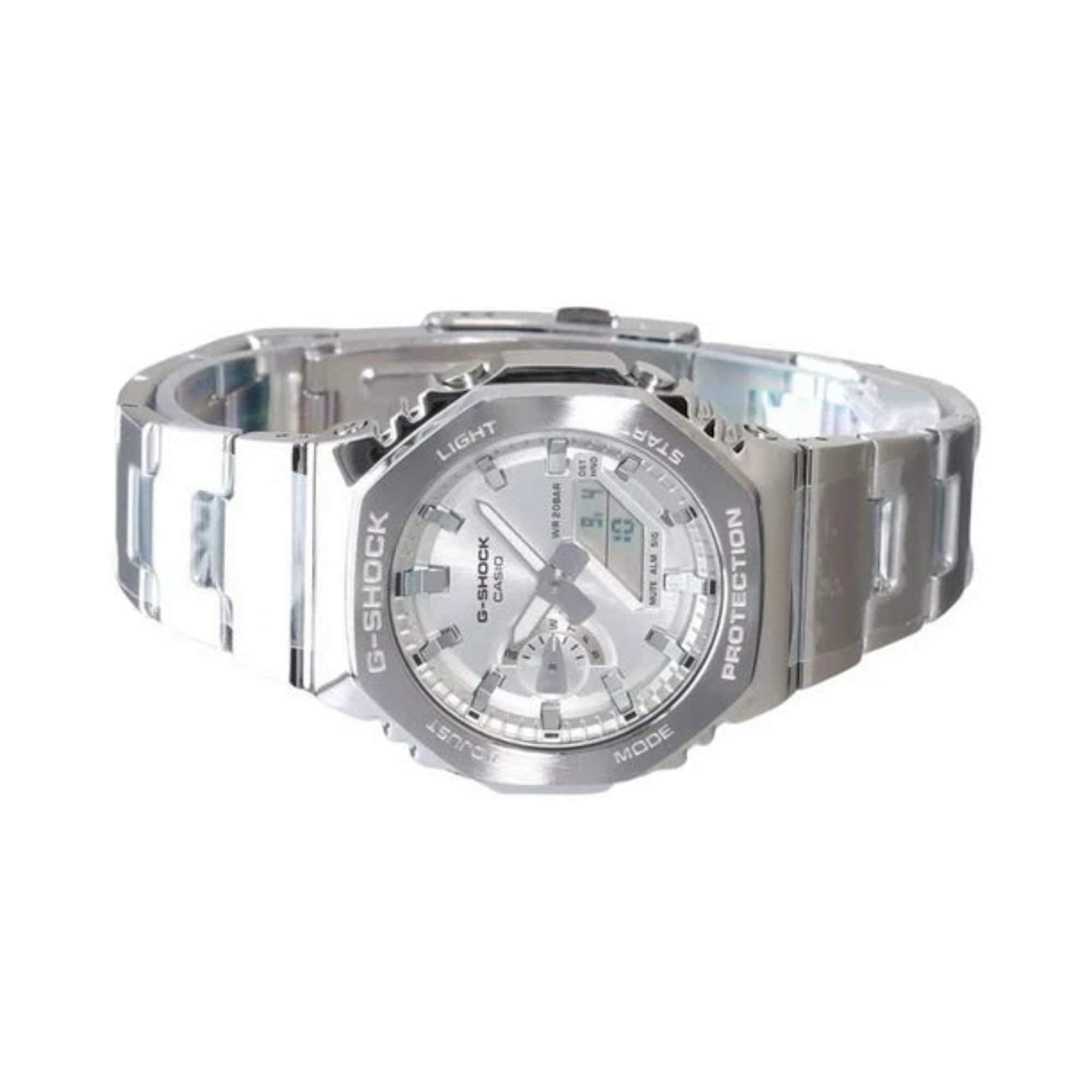 CasioGM2110D-7A  G-Shock G-STEEL Analog-Digital Silver Dial Steel Men's Watch - Bijoux Eclore