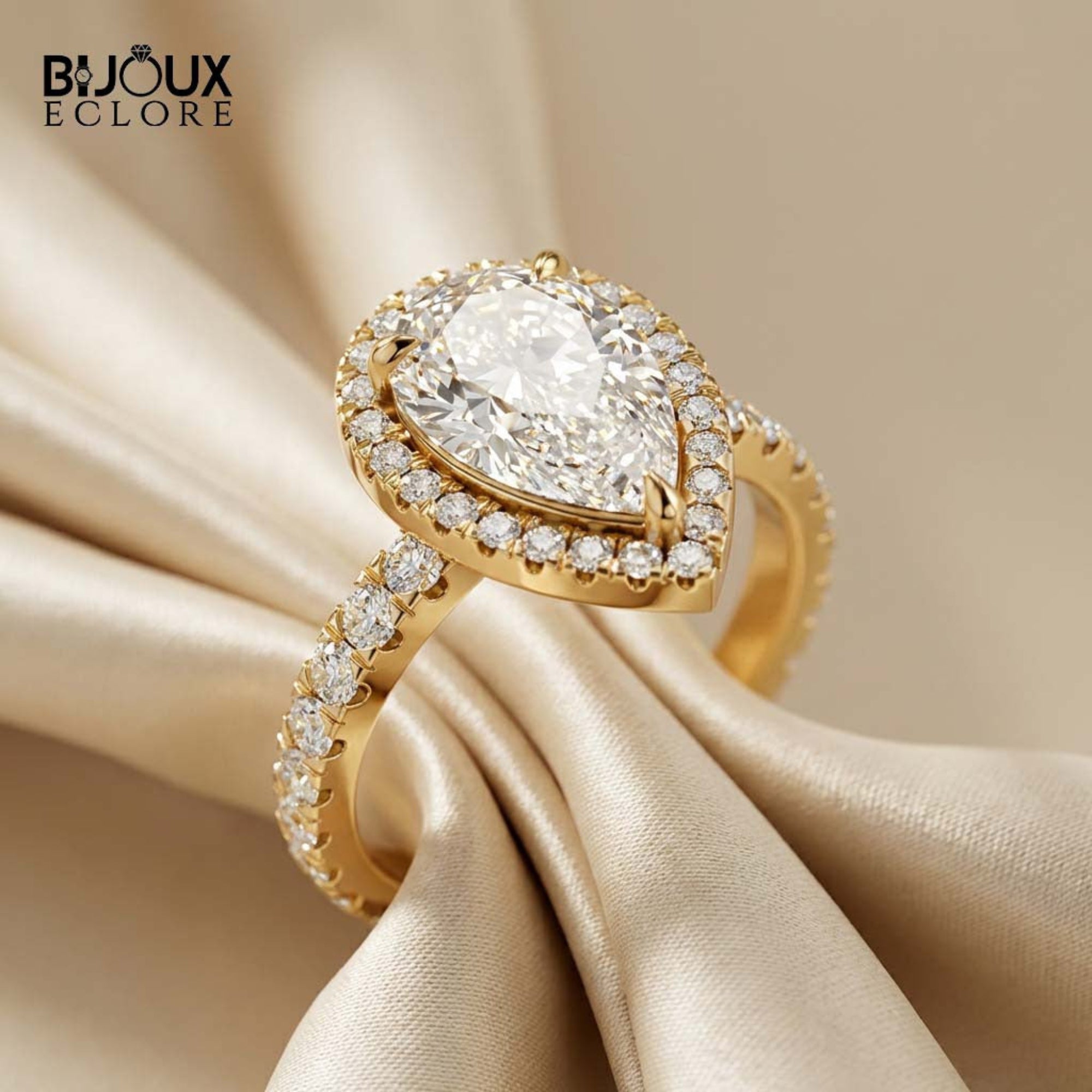 Brilliant Pear-Cut Diamond Ring: Shaped for Perfection and Designed to Sparkle - Bijoux Eclore