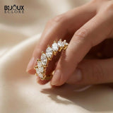 Marquise-Cut Diamond Eternity Band in Lustrous Gold for Timeless Sophistication - Bijoux Eclore