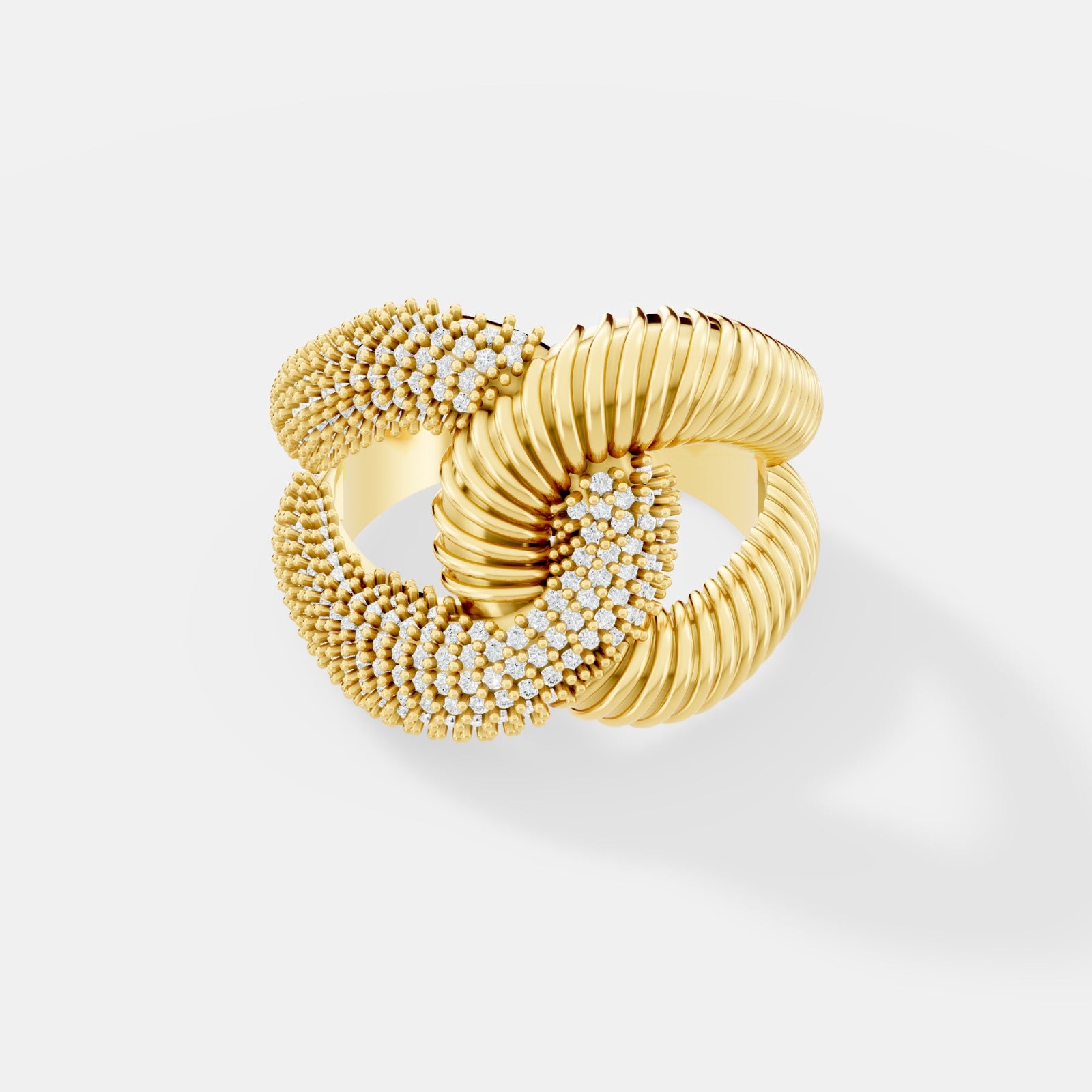 Eternal Knot Statement Ring Featuring Lab-Grown  Diamonds - Bijoux Eclore