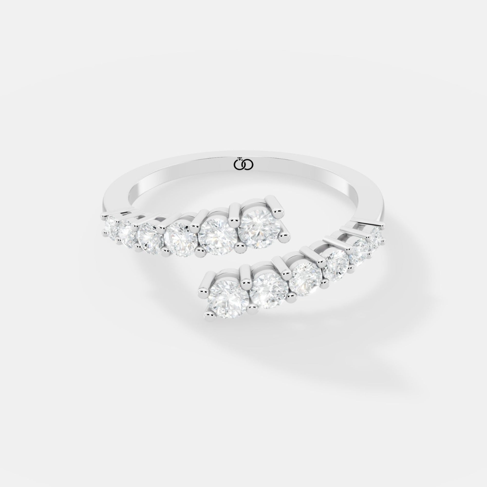 Exquisite Double Row Diamond Open Band Ring – Sparkle for Every Occasion - Bijoux Eclore