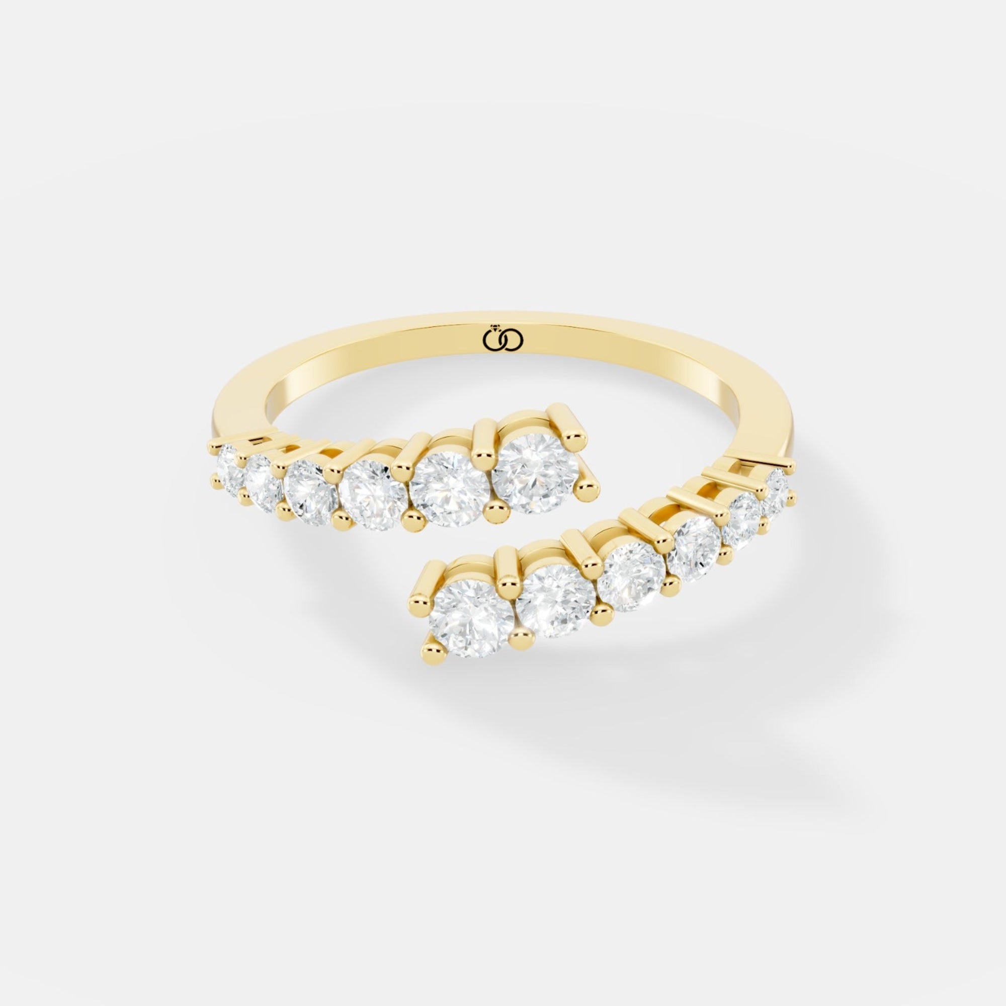Exquisite Double Row Diamond Open Band Ring – Sparkle for Every Occasion - Bijoux Eclore