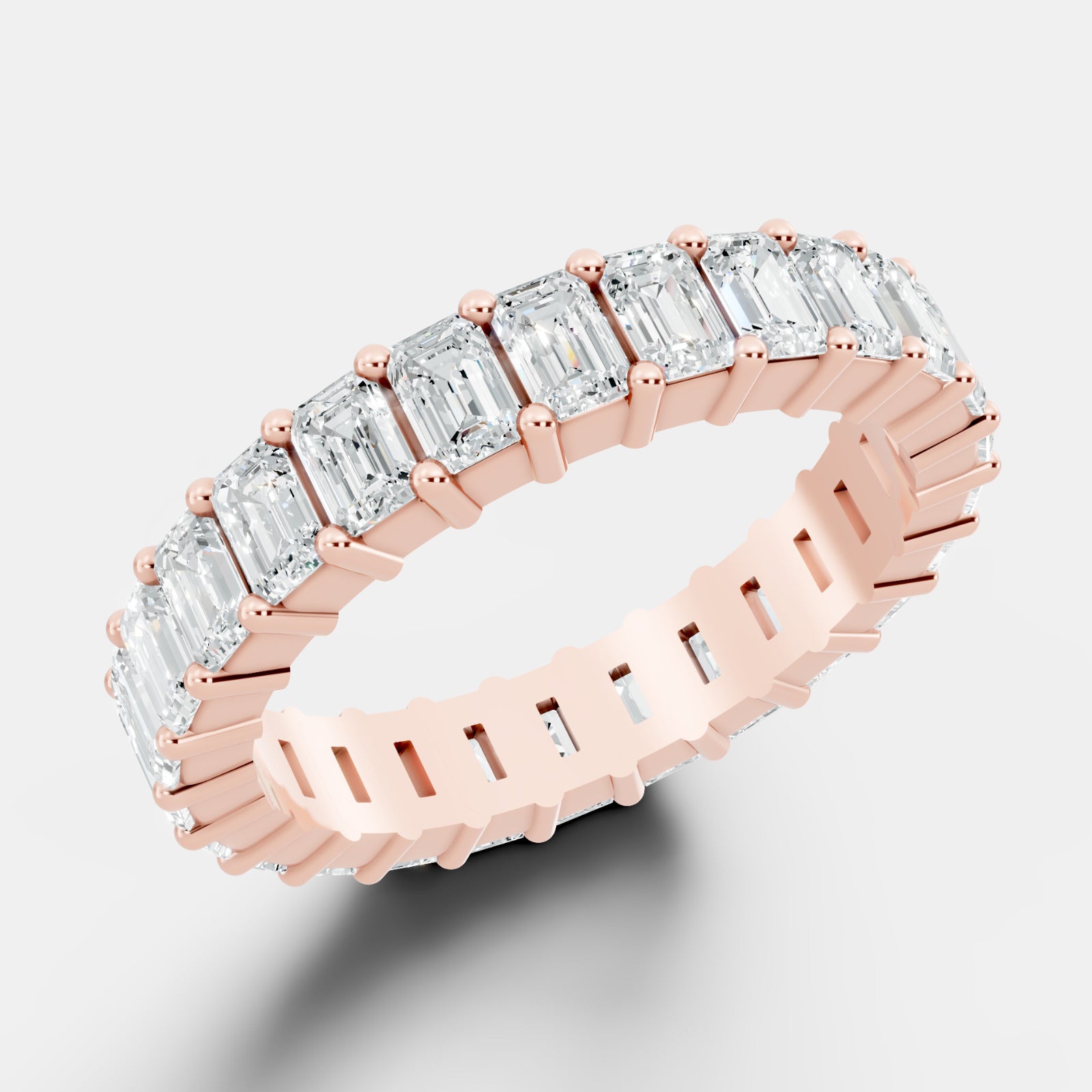 Elegant Emerald-Cut Lab-Grown Diamond Eternity Band - Bijoux Eclore
