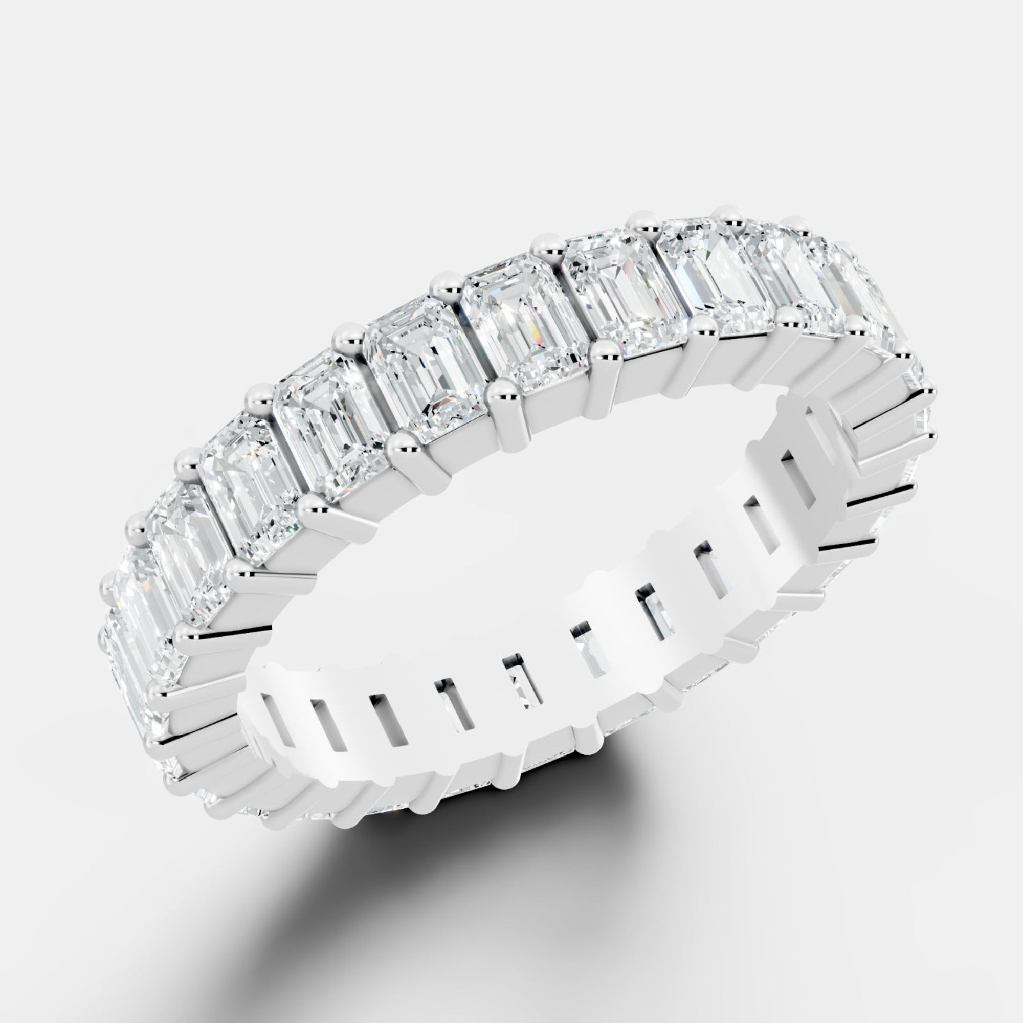 Elegant Emerald-Cut Lab-Grown Diamond Eternity Band - Bijoux Eclore