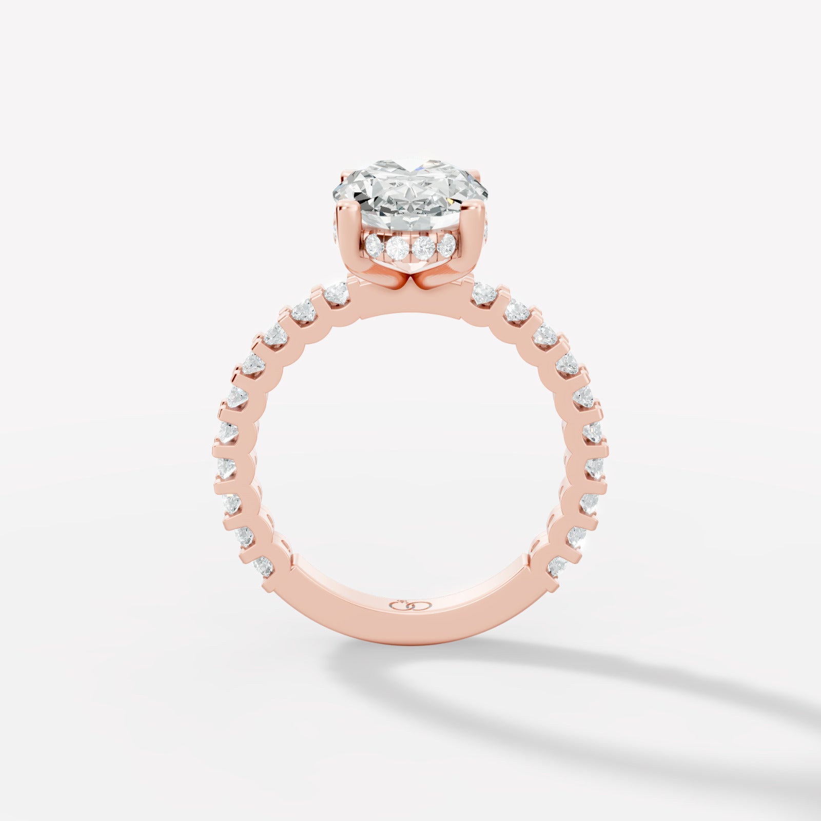 Elegant Oval-Cut Lab-Grown Diamond Engagement Ring with Round Accent Stones - Bijoux Eclore