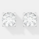 Timeless Round-Cut Lab-Grown Diamond Solitaire Stud Earrings -Prong Setting - Bijoux Eclore